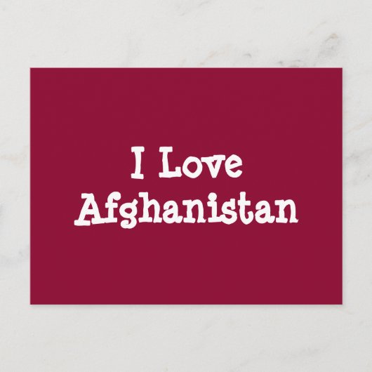 Ik hou van Afghanistan Briefkaart (Voorkant)