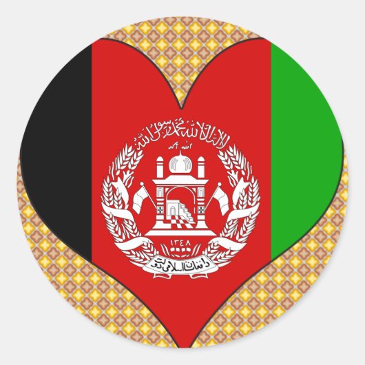 Ik hou van Afghanistan Ronde Sticker (Voorkant)