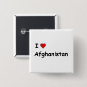Ik hou van Afghanistan Vierkante Button 5,1 Cm (Voorkant /achterkant)