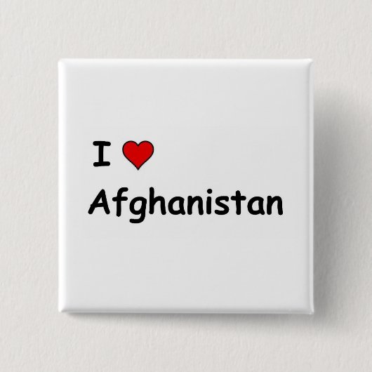 Ik hou van Afghanistan Vierkante Button 5,1 Cm (Voorkant)