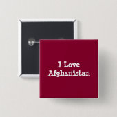 Ik hou van Afghanistan Vierkante Button 5,1 Cm (Voorkant /achterkant)