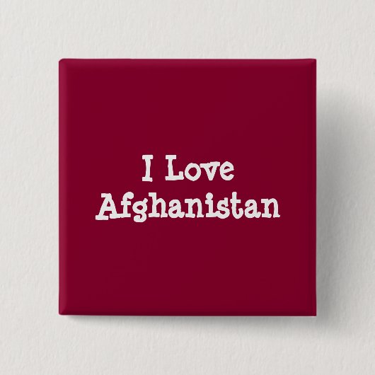 Ik hou van Afghanistan Vierkante Button 5,1 Cm (Voorkant)