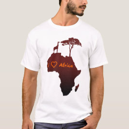 Ik hou van Afrika | Afrikaanse safari kaart T-shirt
