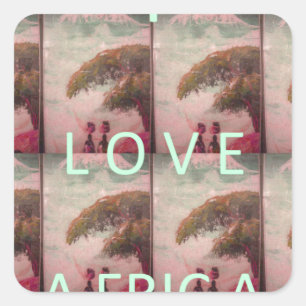 Ik hou van Afrika - Cultureel landschap Vierkante Sticker