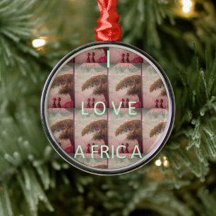 Ik hou van Afrika – Cultureel Landschaps Patroon Metalen Ornament