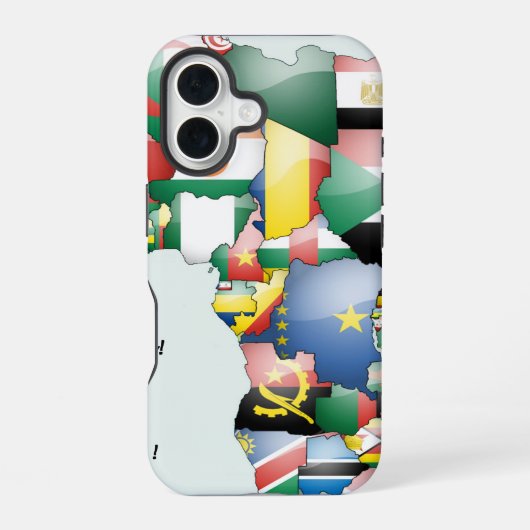 Ik hou van Afrika-kunstprint | Pan-Afrikaanse kaar iPhone 16 Hoesje (Achterkant)