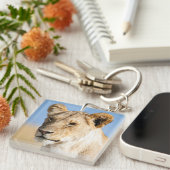 Ik hou van Afrika Portret van een leeuwige foto Sleutelhanger (Voorkant Rechts)