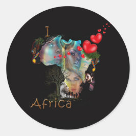 Ik hou van Afrika Ronde Sticker