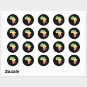 Ik hou van Afrika Rosta gekleurd continent Ronde Sticker (Vel)