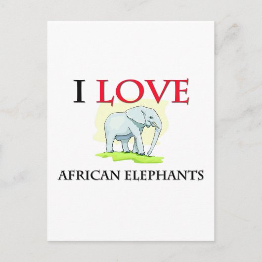 Ik hou van Afrikaanse olifanten Briefkaart (Voorkant)