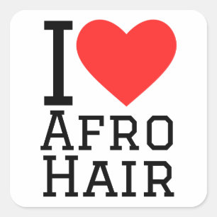 Ik hou van Afro haar Vierkante Sticker