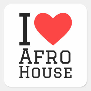 Ik hou van Afro-huis Vierkante Sticker