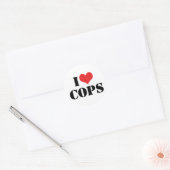 Ik hou van agenten ronde sticker (Envelop)