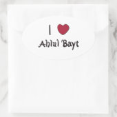 Ik hou van Ahlul Bayt Ovale Sticker (Tas)