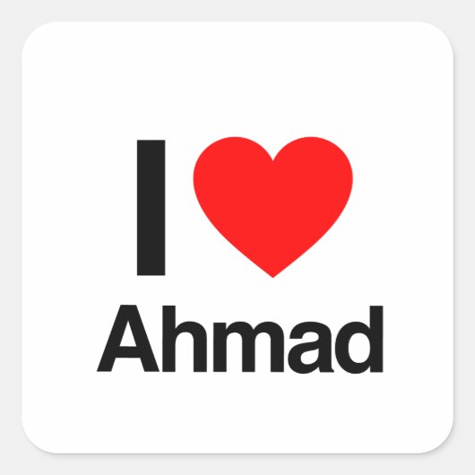 ik hou van ahmad vierkante sticker (Voorkant)