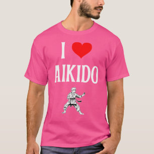Ik hou van Aikido in het hart Aikido Japanse vecht T-shirt