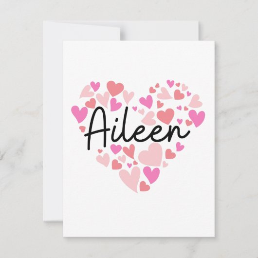 Ik hou van Aileen - harten voor Aileen Bedankkaart (Voorkant)