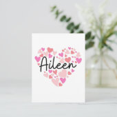 Ik hou van Aileen - harten voor Aileen Bedankkaart (Staand voorkant)