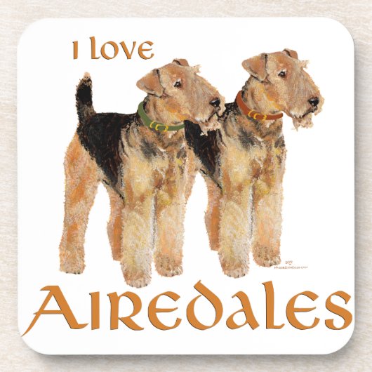Ik hou van Airedales Bier Onderzetter (Voorkant)
