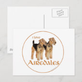 Ik hou van Airedales Briefkaart (Voorkant / Achterkant)