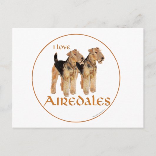 Ik hou van Airedales Briefkaart (Voorkant)