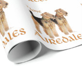 Ik hou van Airedales Cadeaupapier (Rol Hoek)