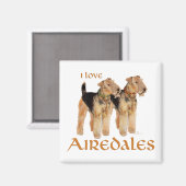 Ik hou van Airedales Magneet (Voorkant / Achterkant)