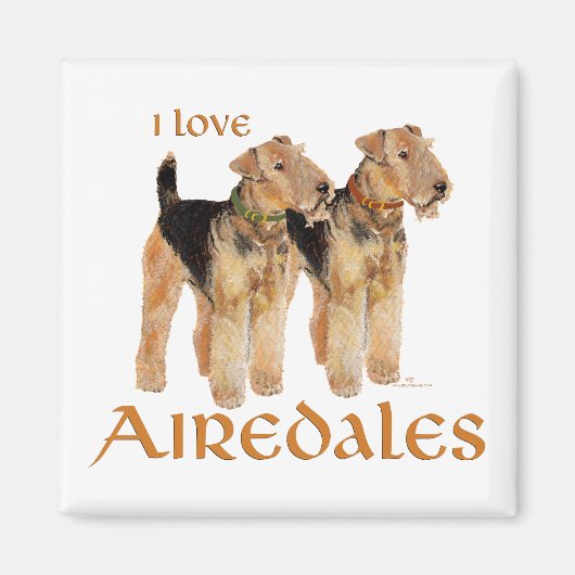 Ik hou van Airedales Magneet (Voorkant)