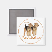 Ik hou van Airedales Magneet (Voorkant / Achterkant)