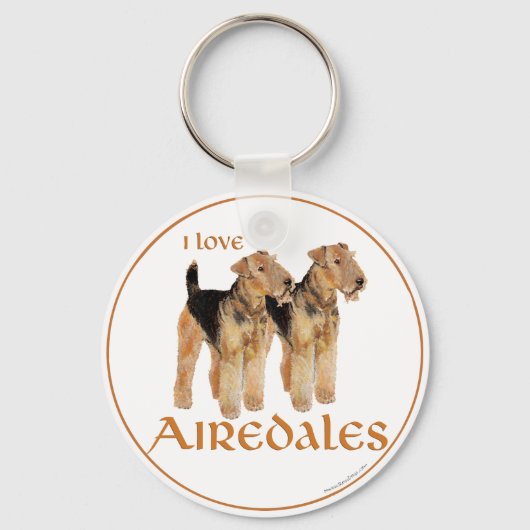 Ik hou van Airedales Sleutelhanger (Voorkant)