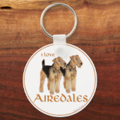 Ik hou van Airedales Sleutelhanger (Voorkant)