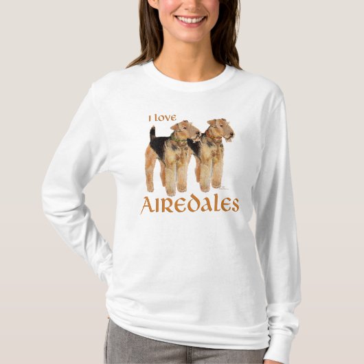 Ik hou van Airedales T-shirt (Voorkant)