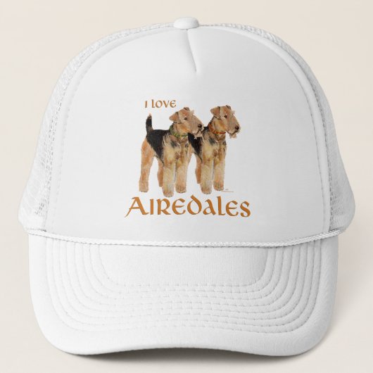 Ik hou van Airedales Trucker Pet (Voorkant)