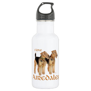 Ik hou van Airedales Waterfles