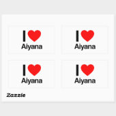 ik hou van aiyana rechthoekige sticker (Vel)