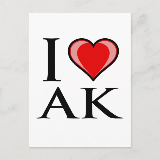 Ik hou van AK - Ik hou van Alaska Briefkaart (Voorkant)