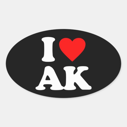 IK HOU VAN AK OVALE STICKER (Voorkant)
