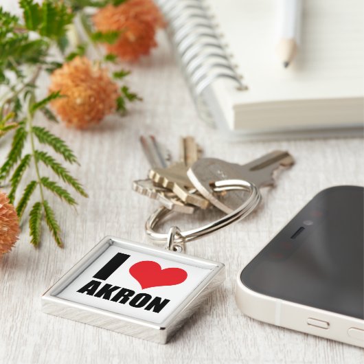 Ik hou van Akron Sleutelhanger (Zijkant)