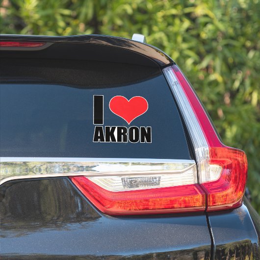 Ik hou van Akron Sticker (Auto Zijkant)