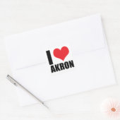 Ik hou van Akron Vierkante Sticker (Envelop)