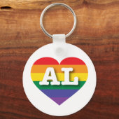 Ik hou van Alabama - Gay Pride Rainbow Heart Sleutelhanger (Voorkant)