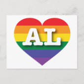 Ik hou van Alabama Rainbow Heart Briefkaart (Voorkant)