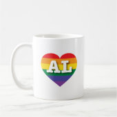 Ik hou van Alabama Rainbow Heart Koffiemok (Links)