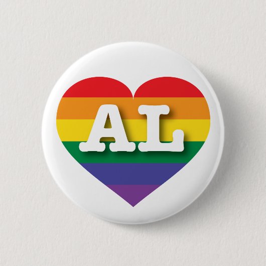 Ik hou van Alabama Rainbow Heart Ronde Button 5,7 Cm (Voorkant)