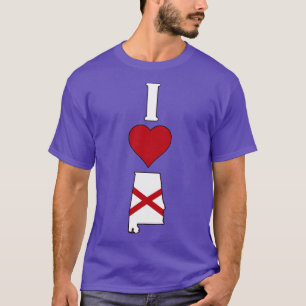 Ik hou van Alabama verticale I hart Alabama staat  T-shirt