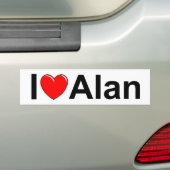 Ik hou van Alan Bumpersticker (Op auto)