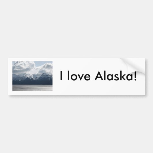 Ik hou van Alaska! Bumpersticker (Voorkant)