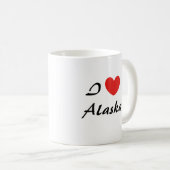 Ik hou van Alaska Heart Typography Coffee Mok (Voorkant rechts)