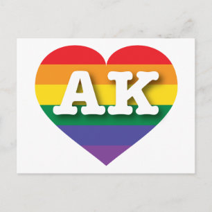 Ik hou van Alaska Rainbow Heart Briefkaart
