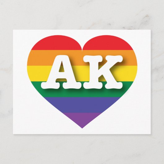 Ik hou van Alaska Rainbow Heart Briefkaart (Voorkant)